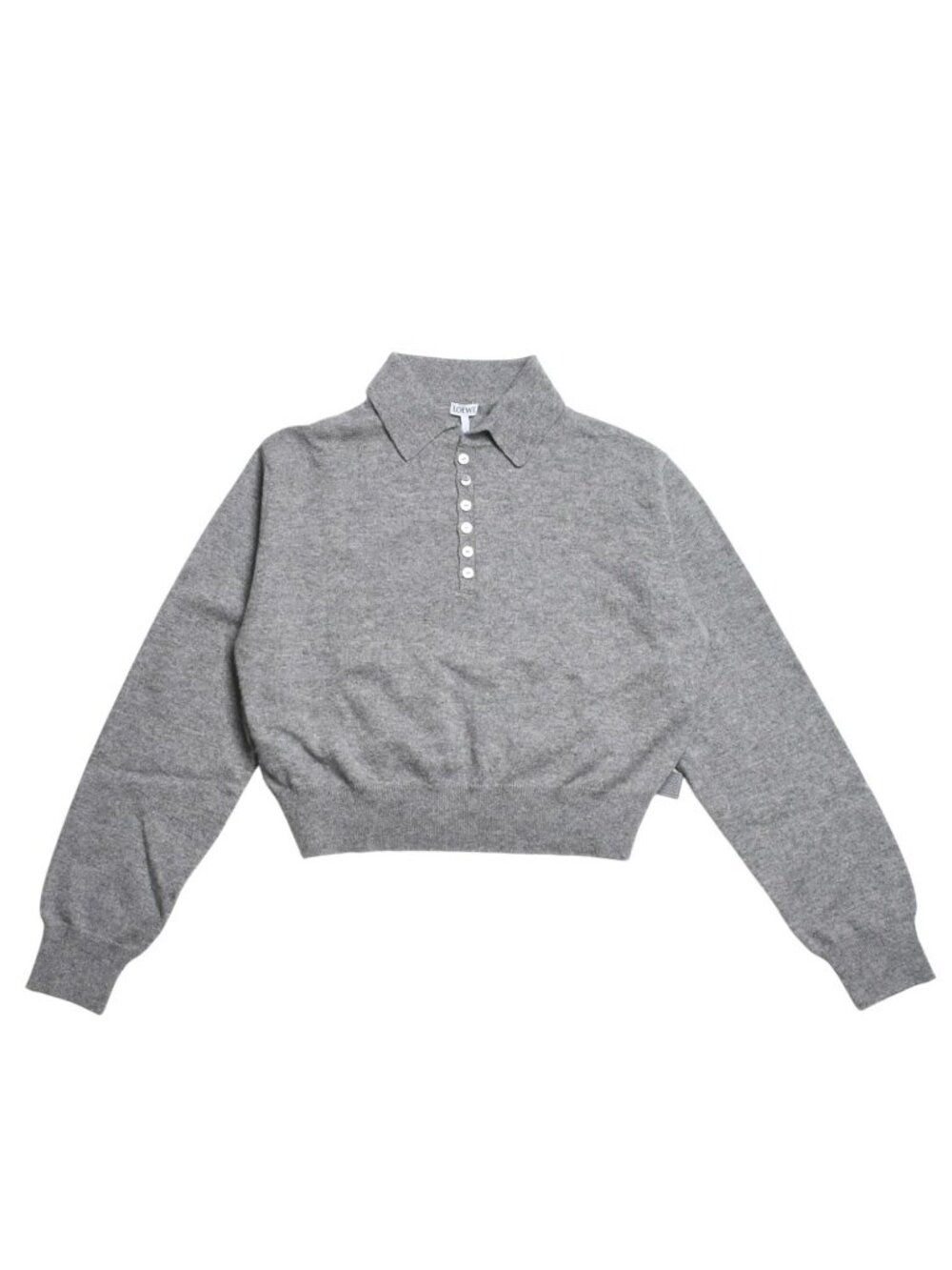 Loewe Gray Henley Neck Knit Pullover Cashmere Sweater M